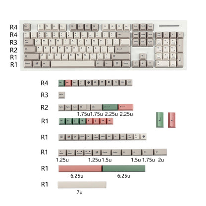 YMDK 9009 161 Keys Keycaps(Dye Sub Cherry Profile/104 TKL 61 84 96 Using)