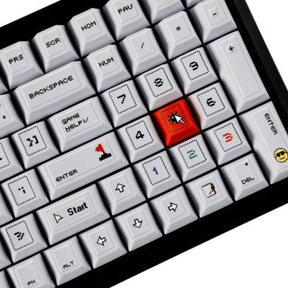 YMDK 143 Minesweeper Game Theme Keycaps Thick PBT Top Print Cool Creative Keycap Cherry Profile Contrast Color Design Custom Key Cap for MX Mechanical Keyboards