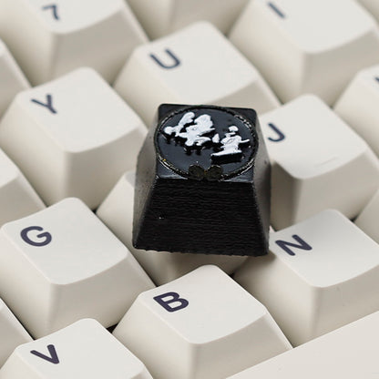 YMDK Black WuKong Headband Personality Keycaps Cool Novel Creative Key Caps Resin Esc Key Esports for Mechanical Keyboard