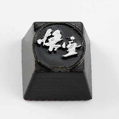 YMDK Black WuKong Headband Personality Keycaps Cool Novel Creative Key Caps Resin Esc Key Esports for Mechanical Keyboard