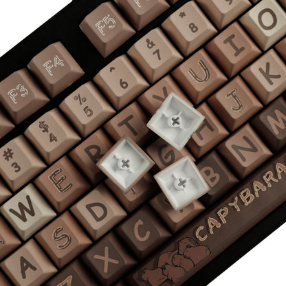 YMDK Kapibala 130 keys Cherry Profile 5 Sides Over Dye Sub Thick PBT Coffee KEYCAP for MX Mechanical Keyboard