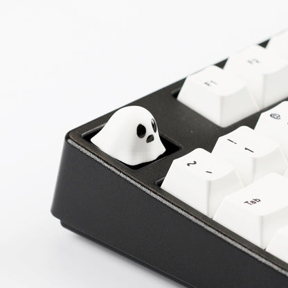 YMDK Ghost Cute Resin Keycap Novelty Artisan 1u ESC Key Custom Handmade Keycaps for MX Mechanical Keyboards