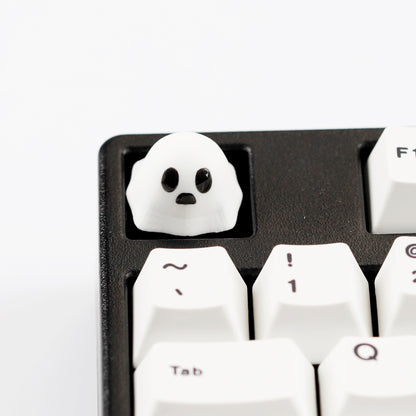 YMDK Ghost Cute Resin Keycap Novelty Artisan 1u ESC Key Custom Handmade Keycaps for MX Mechanical Keyboards