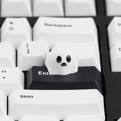 YMDK Ghost Cute Resin Keycap Novelty Artisan 1u ESC Key Custom Handmade Keycaps for MX Mechanical Keyboards