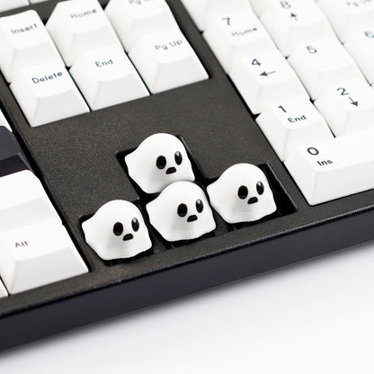 YMDK Ghost Cute Resin Keycap Novelty Artisan 1u ESC Key Custom Handmade Keycaps for MX Mechanical Keyboards