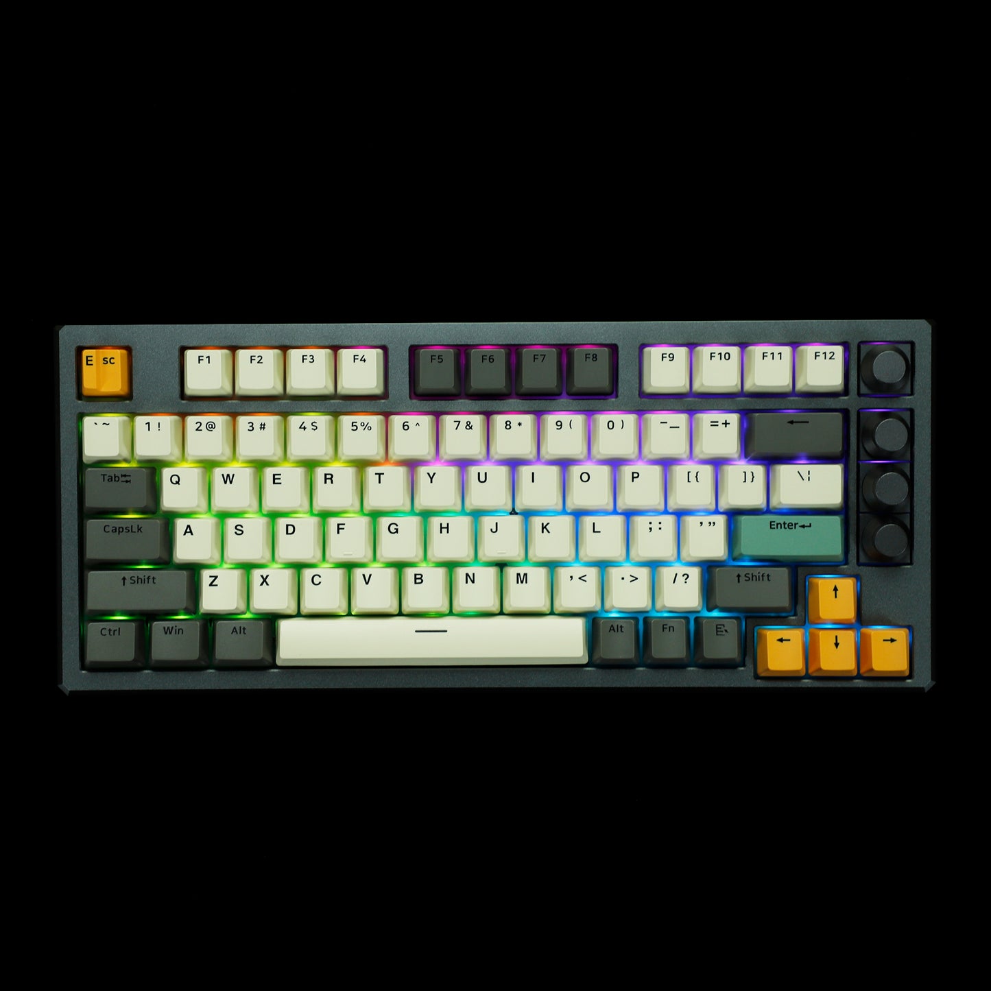 GK75 4 Knobs Aluminum Triple-Mode Gasket RGB Hot Swappable Macro Programmable Bluetooth Wired 2.4G Mechanical Keyboard