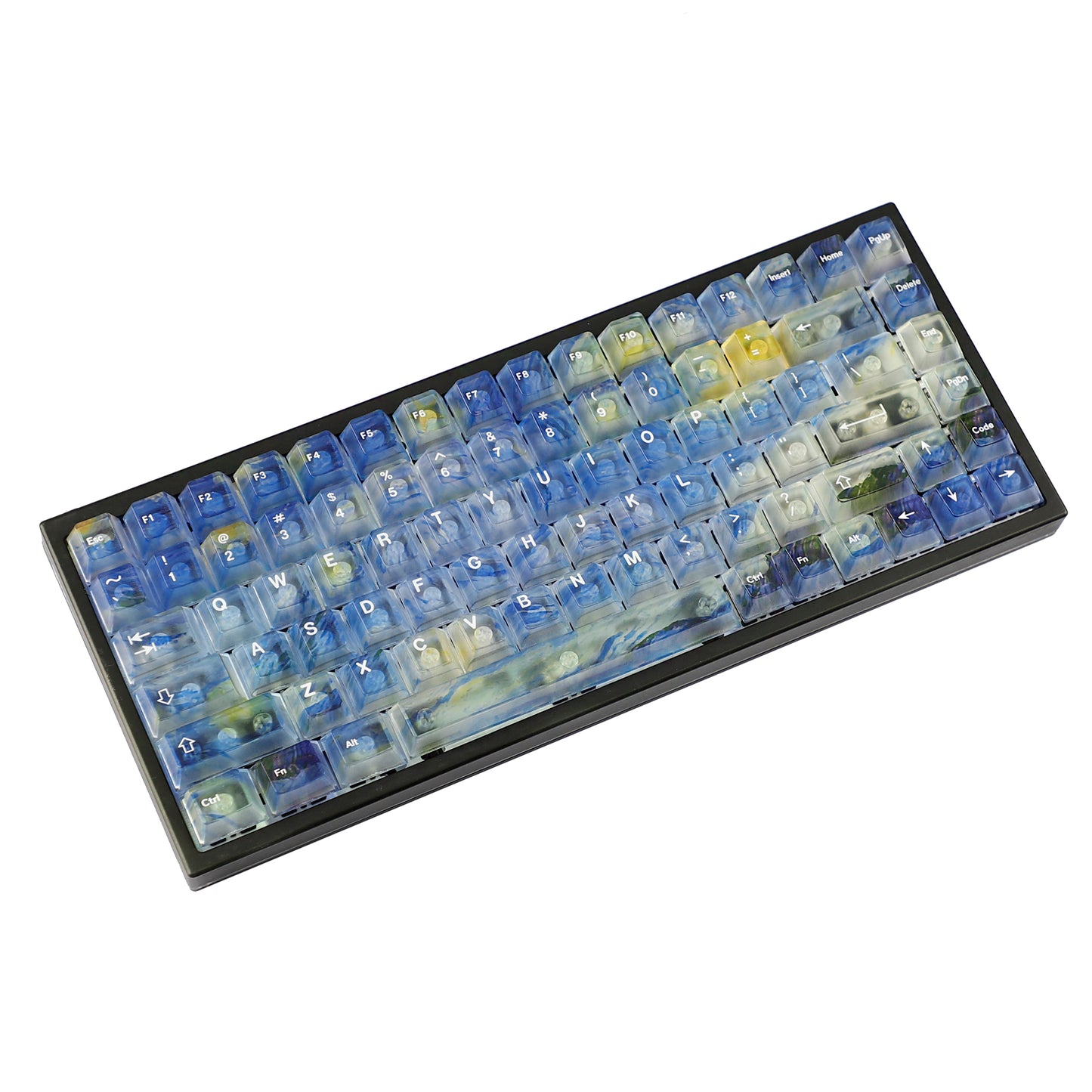 YMDK 122 Keys Frosted Clear Rose Sorrow Starry Sky Theme PC Cherry Profile PC Shine Through Keycaps for MX Mechanical Keyboard