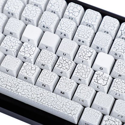 YMDK Ice Crack Shine Through Keycaps 123 Side Print PC MDA Profile Cool Creative Custom Keycap for 60 75 100% MX Mechanical Keyboard