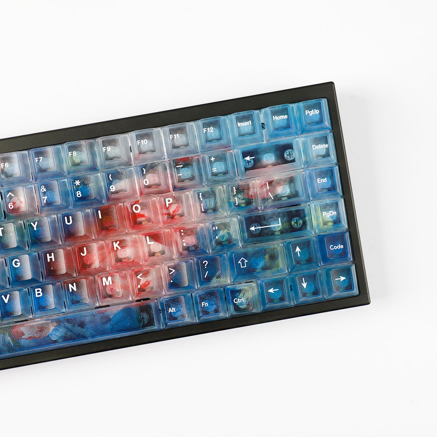 YMDK 122 Keys Frosted Clear Rose Sorrow Starry Sky Theme PC Cherry Profile PC Shine Through Keycaps for MX Mechanical Keyboard