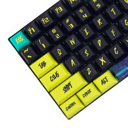 YMDK Cyber Style 136 Key Cherry Profile Five Side Dye Sub Keycaps PBT Key caps for TKL 61 64 68 75 87 96 104 108 Keychron MX Keyboard