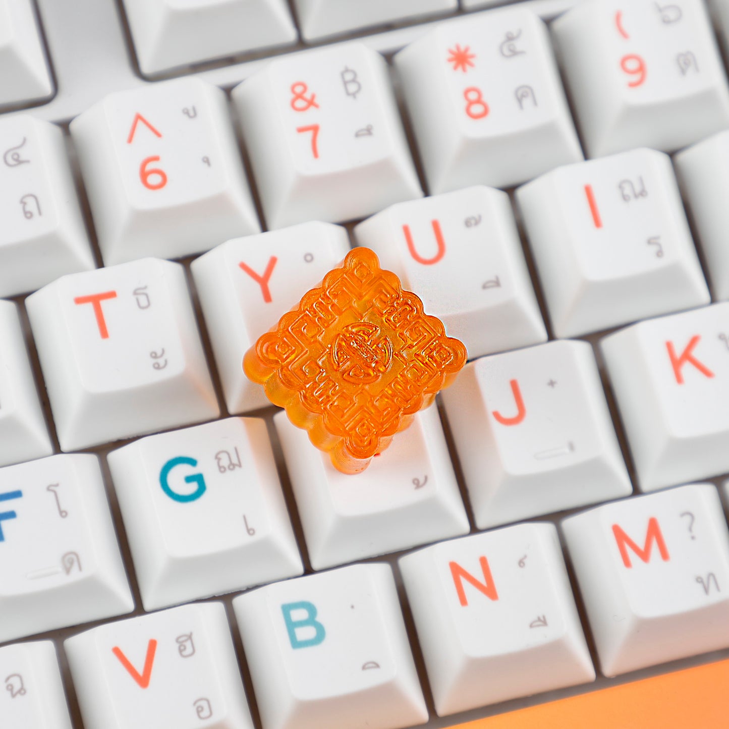 YMDK Mooncake Theme Food Keycap Resin Shine Through Personalized Cute Custom Keycaps for MX Mechanical Keyboards
