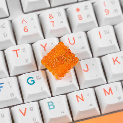 YMDK Mooncake Theme Food Keycap Resin Shine Through Personalized Cute Custom Keycaps for MX Mechanical Keyboards