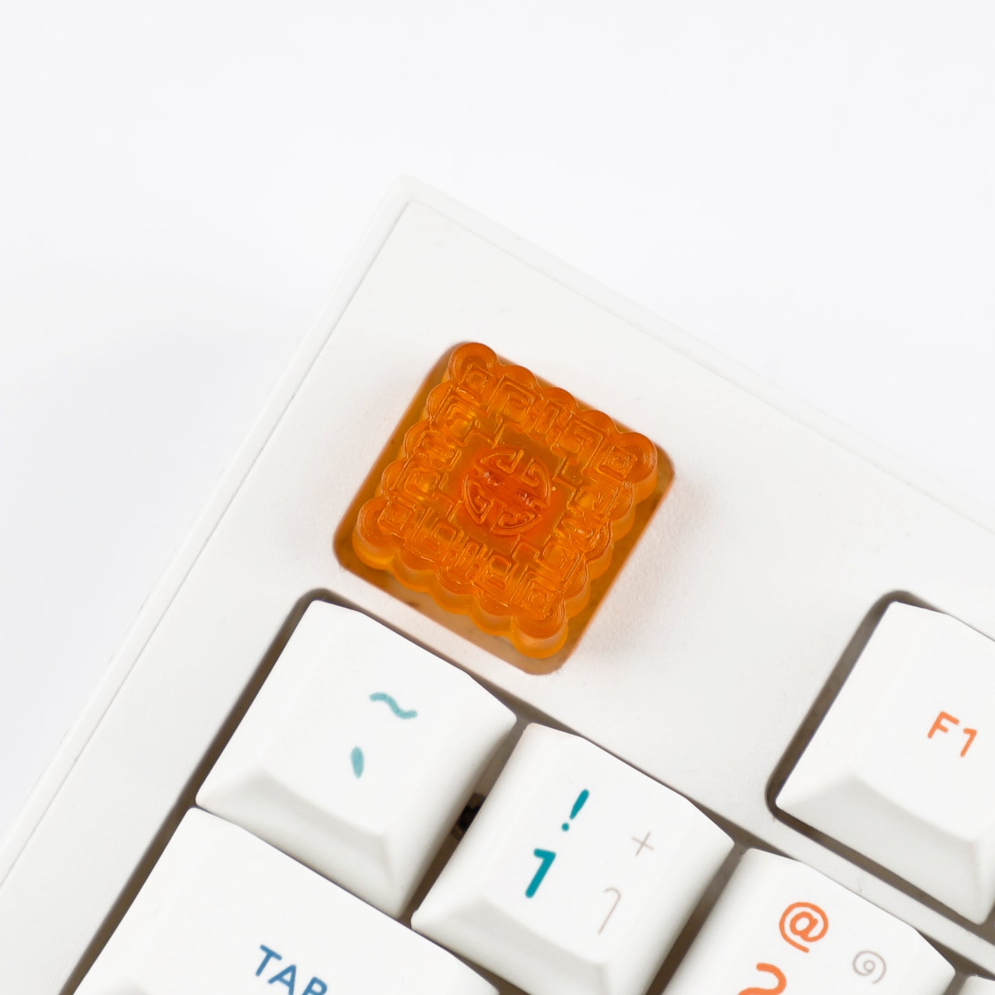 YMDK Mooncake Theme Food Keycap Resin Shine Through Personalized Cute Custom Keycaps for MX Mechanical Keyboards