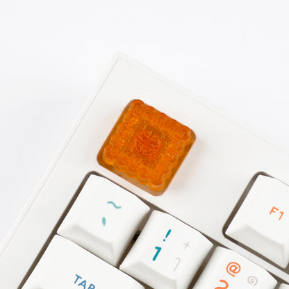 YMDK Mooncake Theme Food Keycap Resin Shine Through Personalized Cute Custom Keycaps for MX Mechanical Keyboards