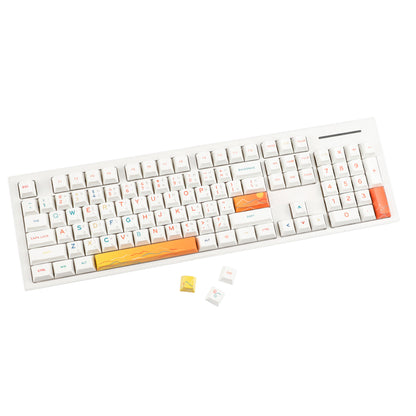 YMDK 131 Keys Minimalist Ocean Theme Keycaps Top Print PBT Dye Sub Cherry Profile Keycap for 75/87/98/104/108 MX Mechanical Keyboard