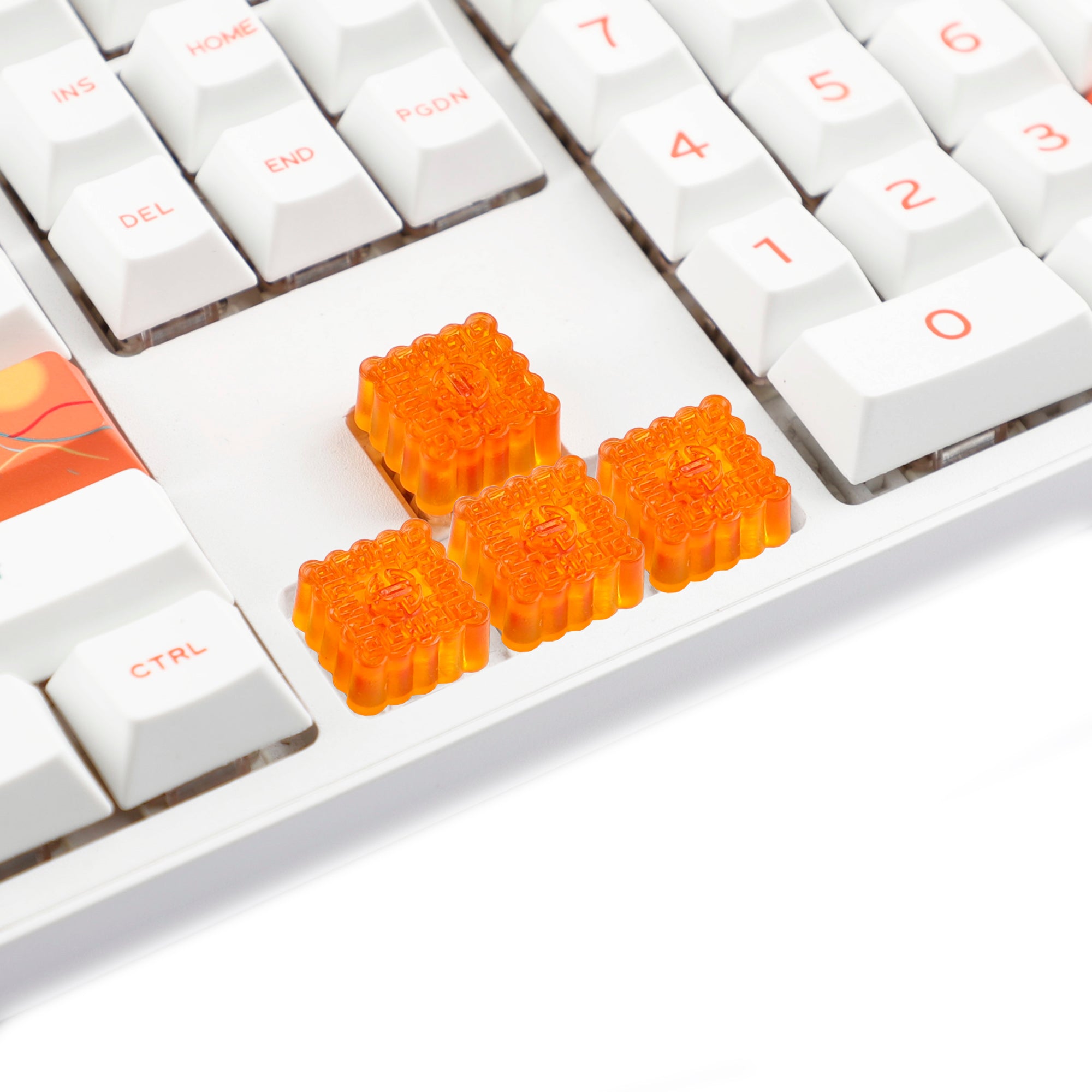 YMDK Mooncake Theme Food Keycap Resin Shine Through Personalized Cute