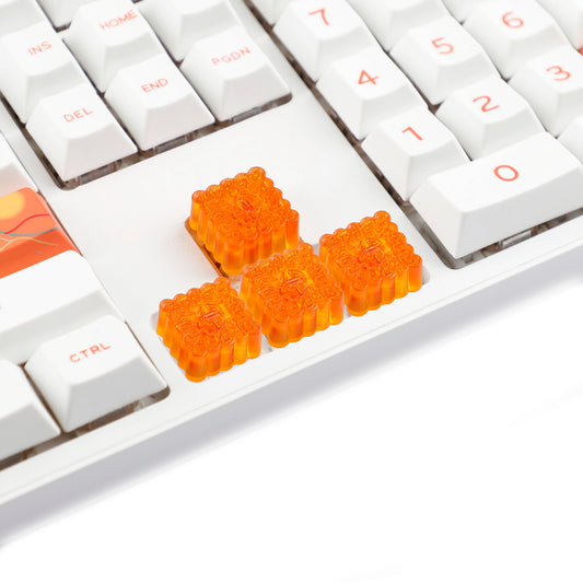 YMDK Mooncake Theme Food Keycap Resin Shine Through Personalized Cute Custom Keycaps for MX Mechanical Keyboards