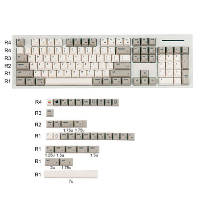YMDK English Korean 139 Keys MAC Apple Retro Keycaps Cherry Profile PBT Dye Sublimation for 75/87/98/104/108 MX Mechanical Keyboard