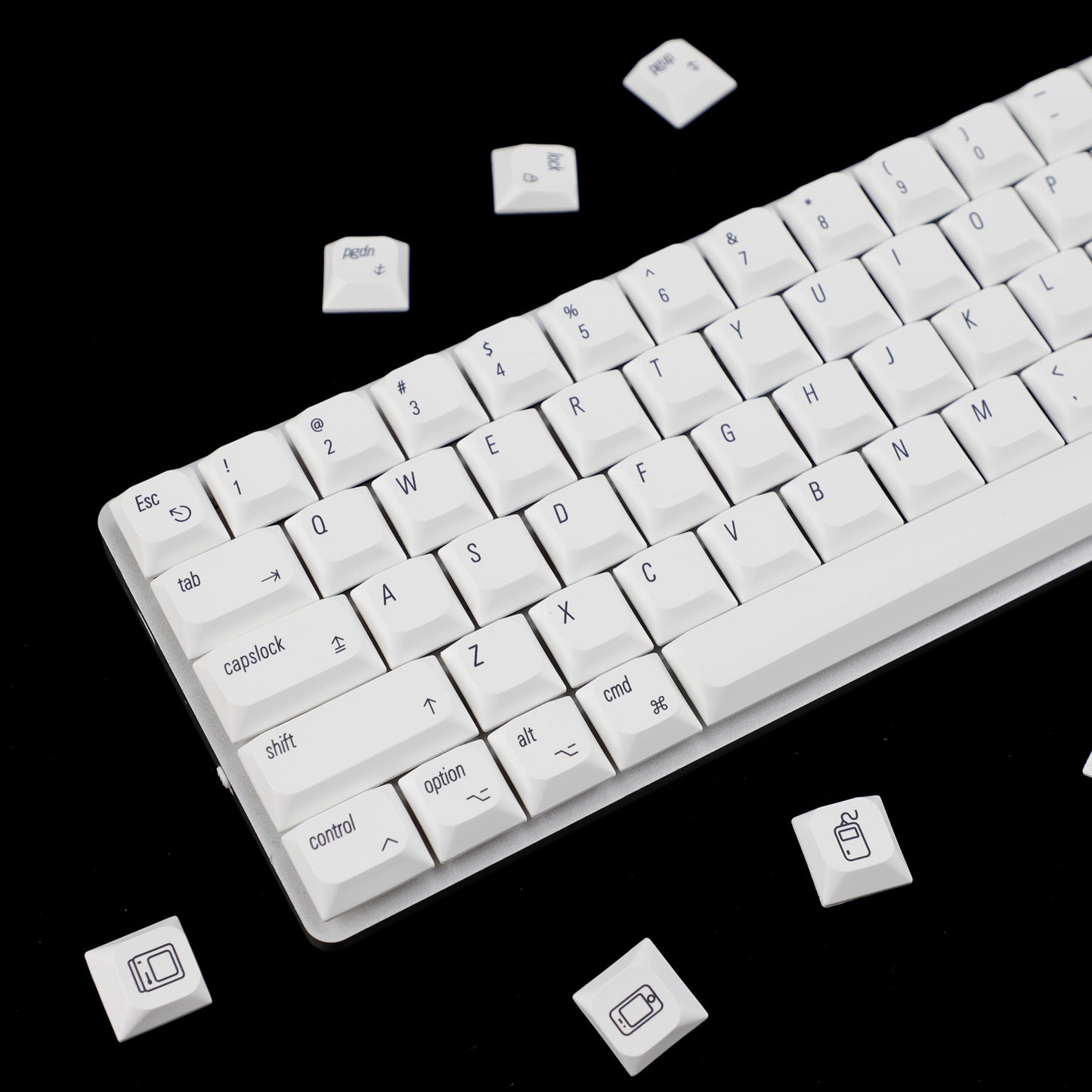 YMDK 127 Ultra-slim Key cap Mac Style Mx Low Profile Dye Sub PBT Keycaps For Mx 61 64 68 75 84 87 96 108 Layout Mechanical Keyboard