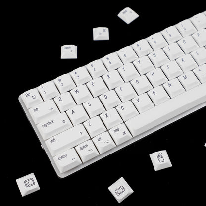 YMDK 127 Ultra-slim Key cap Mac Style Mx Low Profile Dye Sub PBT Keycaps For Mx 61 64 68 75 84 87 96 108 Layout Mechanical Keyboard