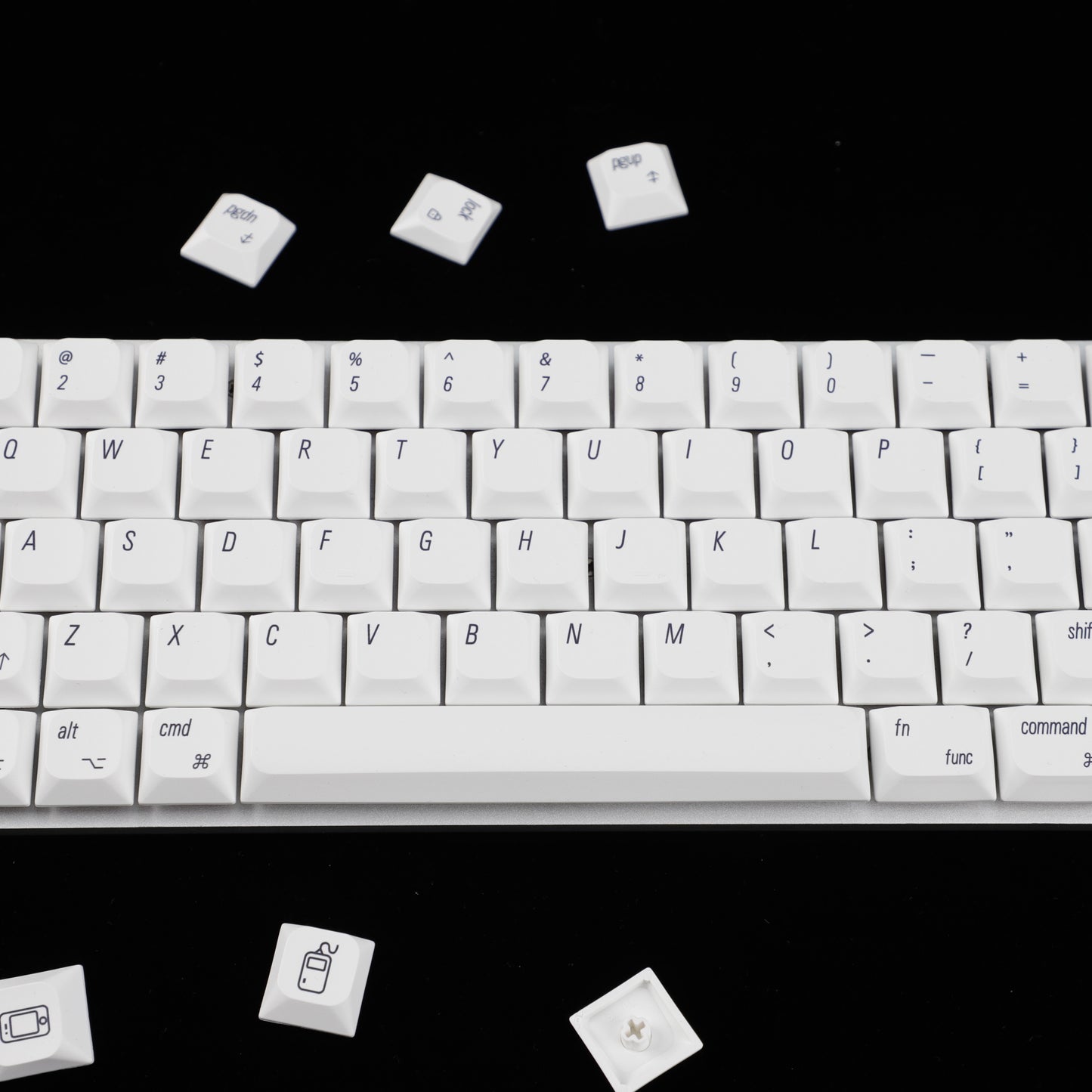 YMDK 127 Ultra-slim Key cap Mac Style Mx Low Profile Dye Sub PBT Keycaps For Mx 61 64 68 75 84 87 96 108 Layout Mechanical Keyboard