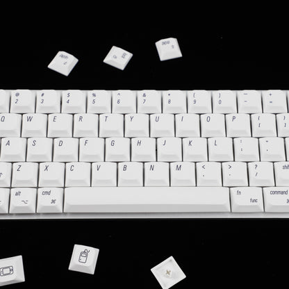 YMDK 127 Ultra-slim Key cap Mac Style Mx Low Profile Dye Sub PBT Keycaps For Mx 61 64 68 75 84 87 96 108 Layout Mechanical Keyboard