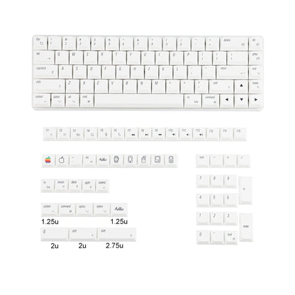 YMDK 127 Ultra-slim Key cap Mac Style Mx Low Profile Dye Sub PBT Keycaps For Mx 61 64 68 75 84 87 96 108 Layout Mechanical Keyboard