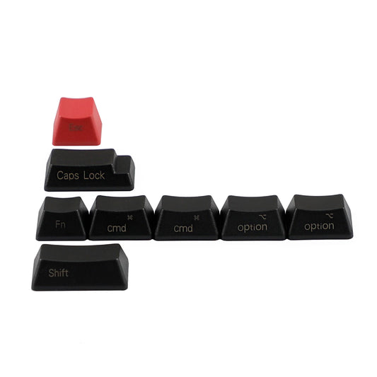 8 Laser-Etched Black Red Mac Keycaps(OEM Profile PBT 1.5mm Thickness/Dolch Using)
