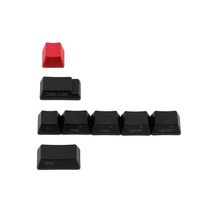 8 Laser-Etched Black Red Mac Keycaps(OEM Profile PBT 1.5mm Thickness/Dolch Using)
