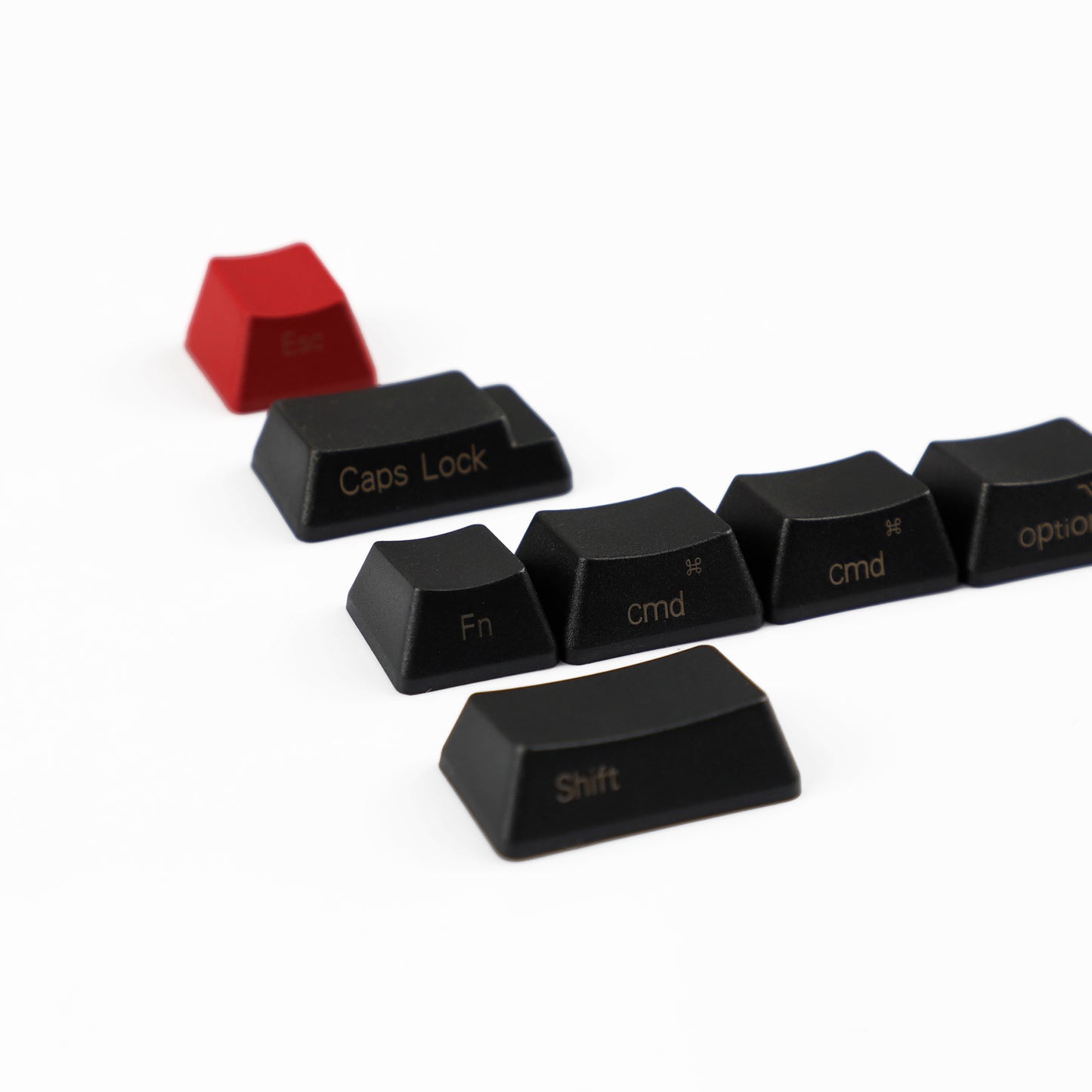 8 Laser-Etched Black Red Mac Keycaps(OEM Profile PBT 1.5mm Thickness/Dolch Using)