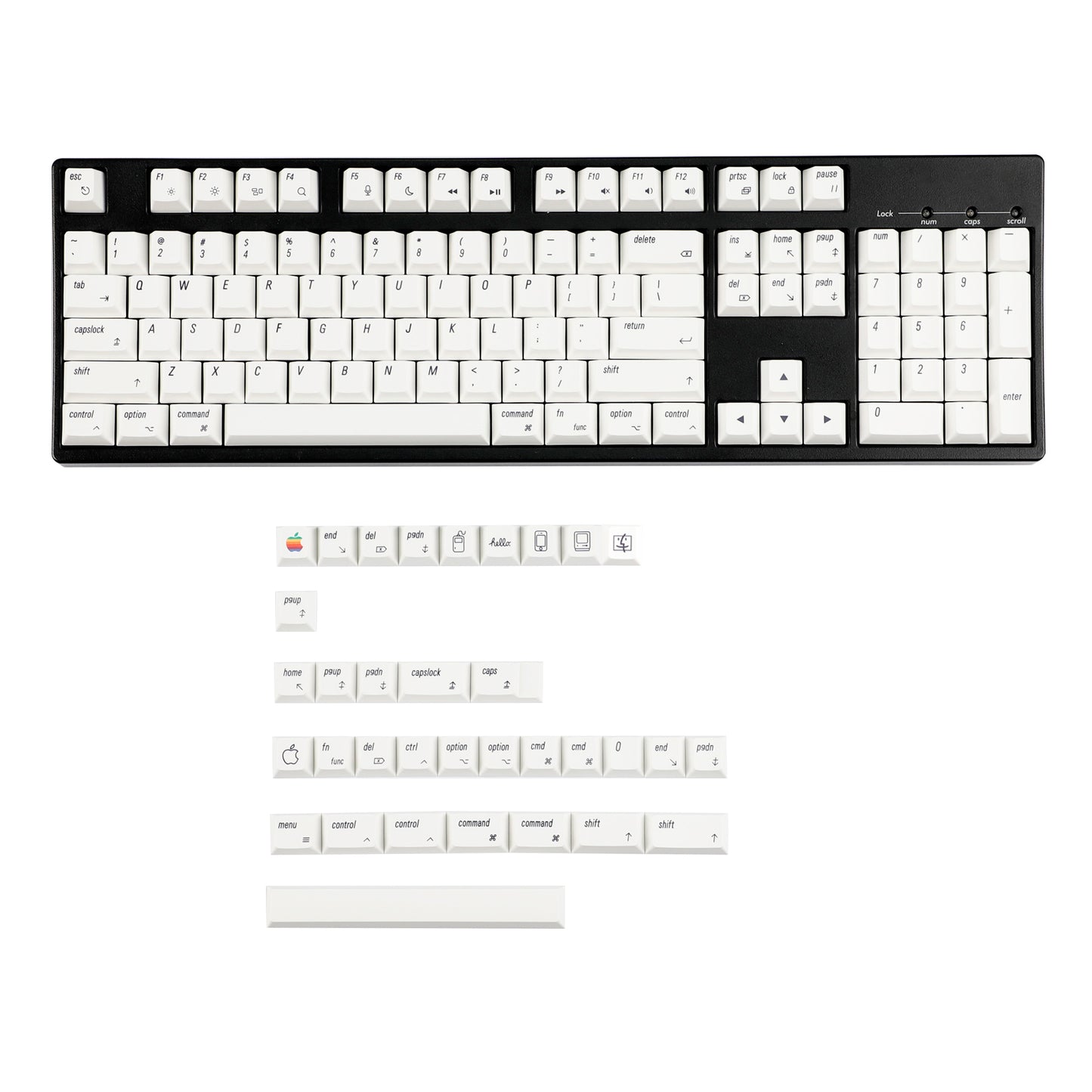 YMDK 139 Mac Keycaps XDA v2 Profile Normcore Style Gray White Dye Sub PBT White For 104 TKL 60% 96 84 68 64 MX Switches Keyboard