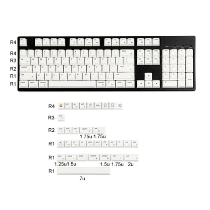 YMDK 139 Mac Keycaps XDA v2 Profile Normcore Style Gray White Dye Sub PBT White For 104 TKL 60% 96 84 68 64 MX Switches Keyboard