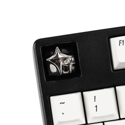 YMDK Cosmic Era Star Personalized Keycaps Cool Novel Homemade Metal Key Cap Creative Esc Key for Mechanical Keyboard