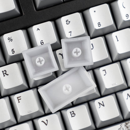 YMDK 128 Keys Silver Wing Style Metallic Paint Finish Cherry Profile PC Dye Sub Keycaps for 75/87/98/104/108 MX Mechanical Keyboard