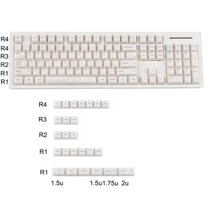 YMDK 129 Keys Sunny Feather Theme Pearlescent Cherry Profile ABS Top Print Keycaps for 61/84/87/104/108 MX Mechanical Keyboards