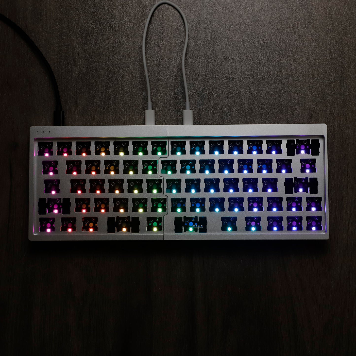 YMD-Split 64 V2 Aluminum Case With Acrylic Layer Kit (RGB Underglow Hotswap Kit/VIAL Programmable)
