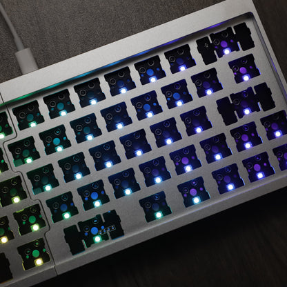 YMD-Split 64 V2 Aluminum Case With Acrylic Layer Kit (RGB Underglow Hotswap Kit/VIAL Programmable)
