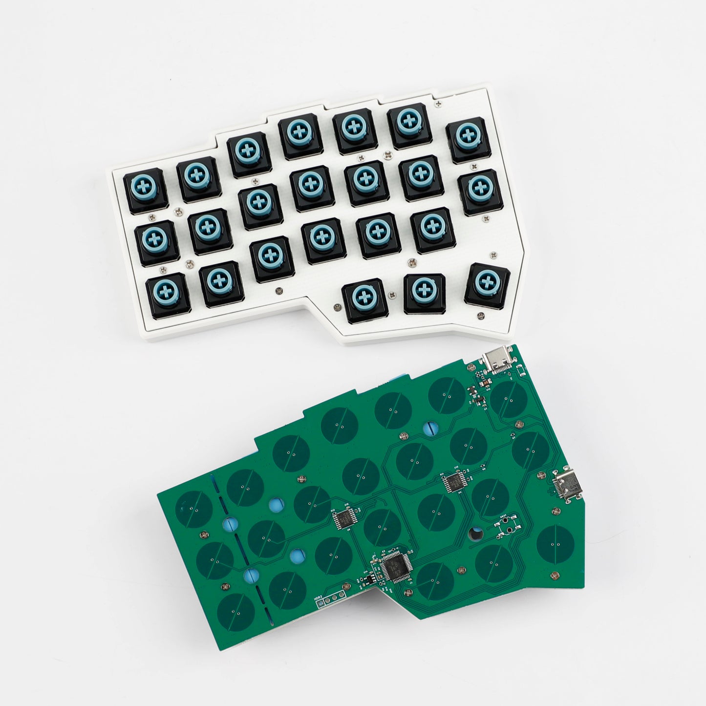 YMDK EC-Corne 45g Topre Split Keyboard 46 Keys Ergonomic 40% Layout QMK Vial All Key Programmable Mini Independent Gaming Keyboard Kit