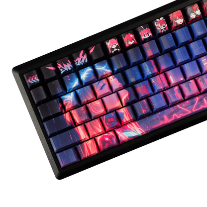 YMDK Wenshao Asuka Theme Keycaps Anime Full Set 130 Keys Sidelit Cherry Profile Dye Sub Custom Keycap for MX Mechanical Keyboard