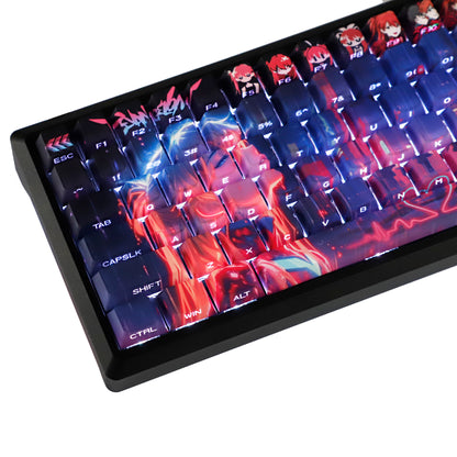 YMDK Wenshao Asuka Theme Keycaps Anime Full Set 130 Keys Sidelit Cherry Profile Dye Sub Custom Keycap for MX Mechanical Keyboard