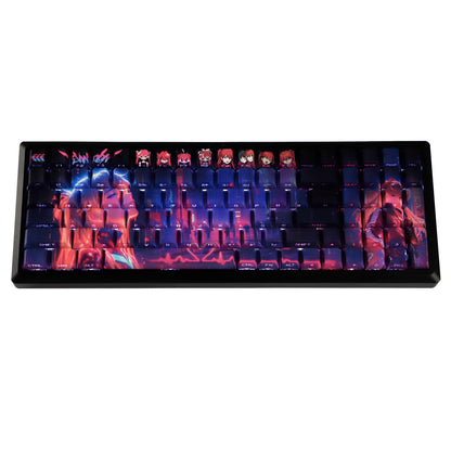 YMDK Wenshao Asuka Theme Keycaps Anime Full Set 130 Keys Sidelit Cherry Profile Dye Sub Custom Keycap for MX Mechanical Keyboard