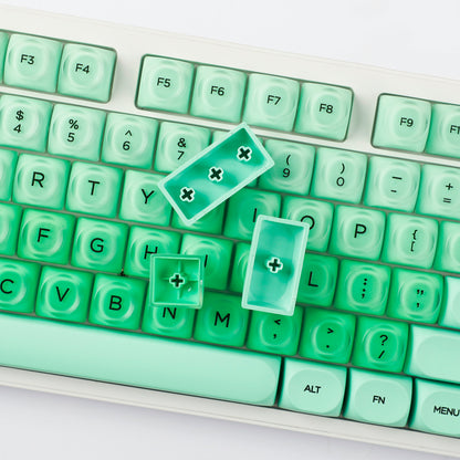 YMDK Liquid Foundation Keycaps 132 keys Frosted HOA Profile PBT PC UV Print for 61/68/84/87/98/104/108 Mechanical Keyboard