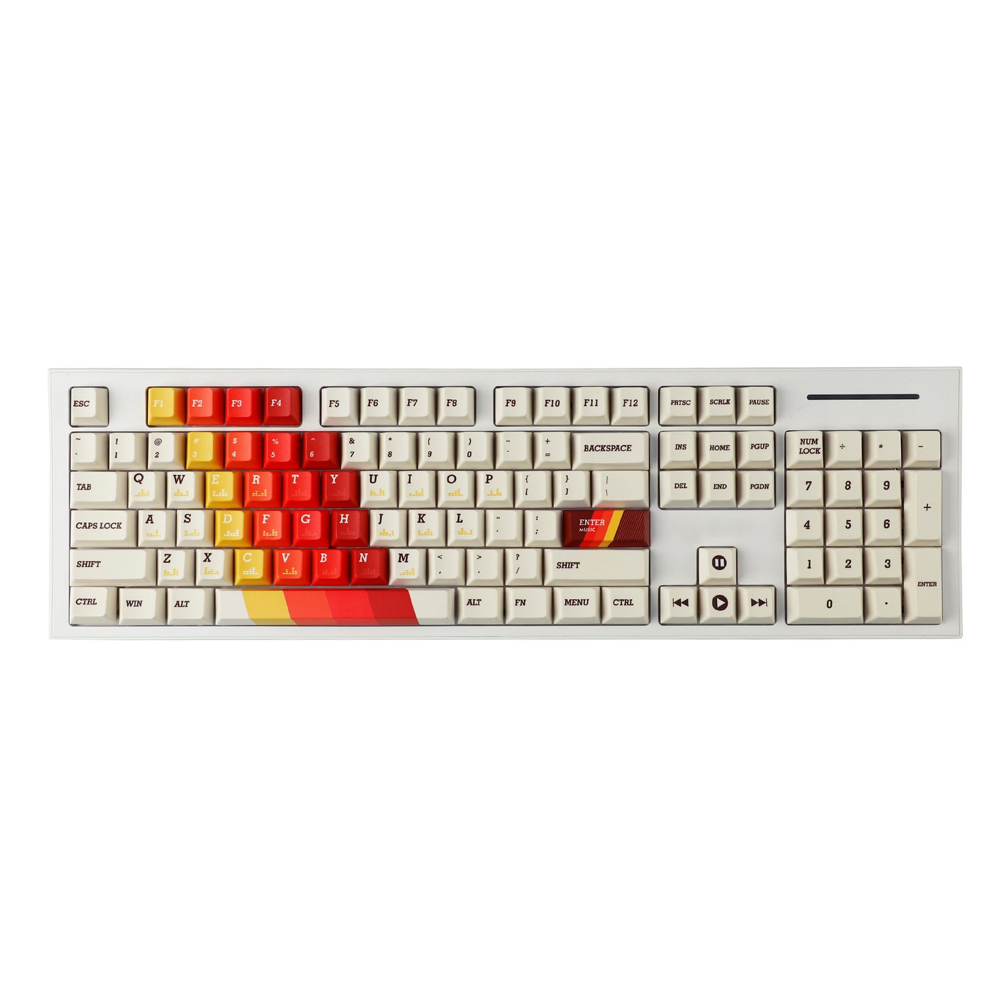 YMDK Cherry Profile 1970 Music Dye Sublimation Thick PBT MX Mechanical Keyboard Keycap