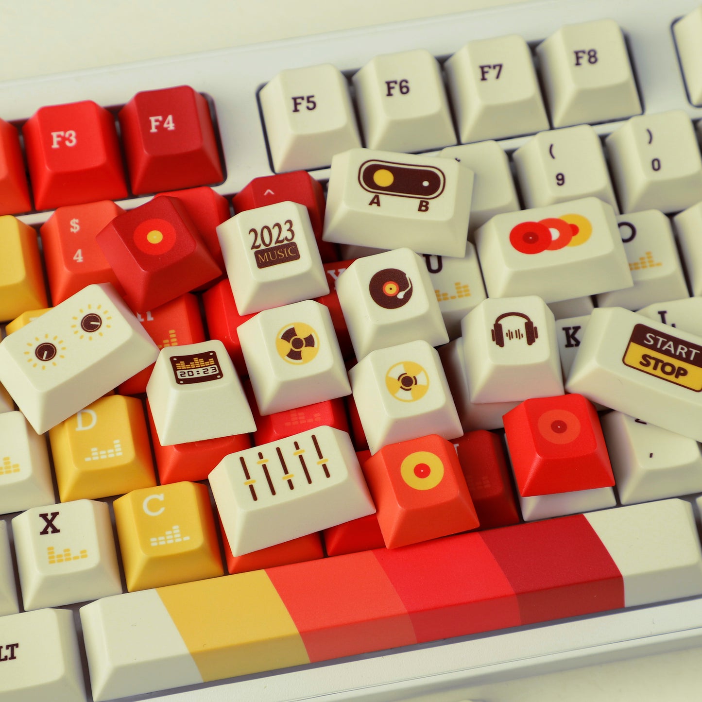 YMDK Cherry Profile 1970 Music Dye Sublimation Thick PBT MX Mechanical Keyboard Keycap