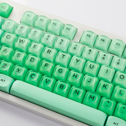 YMDK Liquid Foundation Keycaps 132 keys Frosted HOA Profile PBT PC UV Print for 61/68/84/87/98/104/108 Mechanical Keyboard