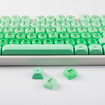 YMDK Liquid Foundation Keycaps 132 keys Frosted HOA Profile PBT PC UV Print for 61/68/84/87/98/104/108 Mechanical Keyboard