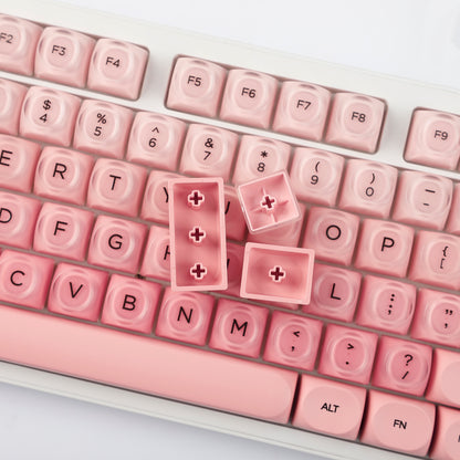 YMDK Liquid Foundation Keycaps 132 keys Frosted HOA Profile PBT PC UV Print for 61/68/84/87/98/104/108 Mechanical Keyboard