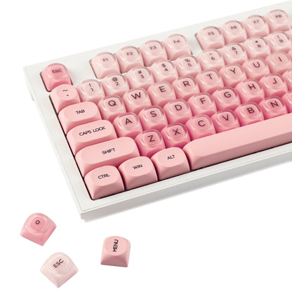 YMDK Liquid Foundation Keycaps 132 keys Frosted HOA Profile PBT PC UV Print for 61/68/84/87/98/104/108 Mechanical Keyboard