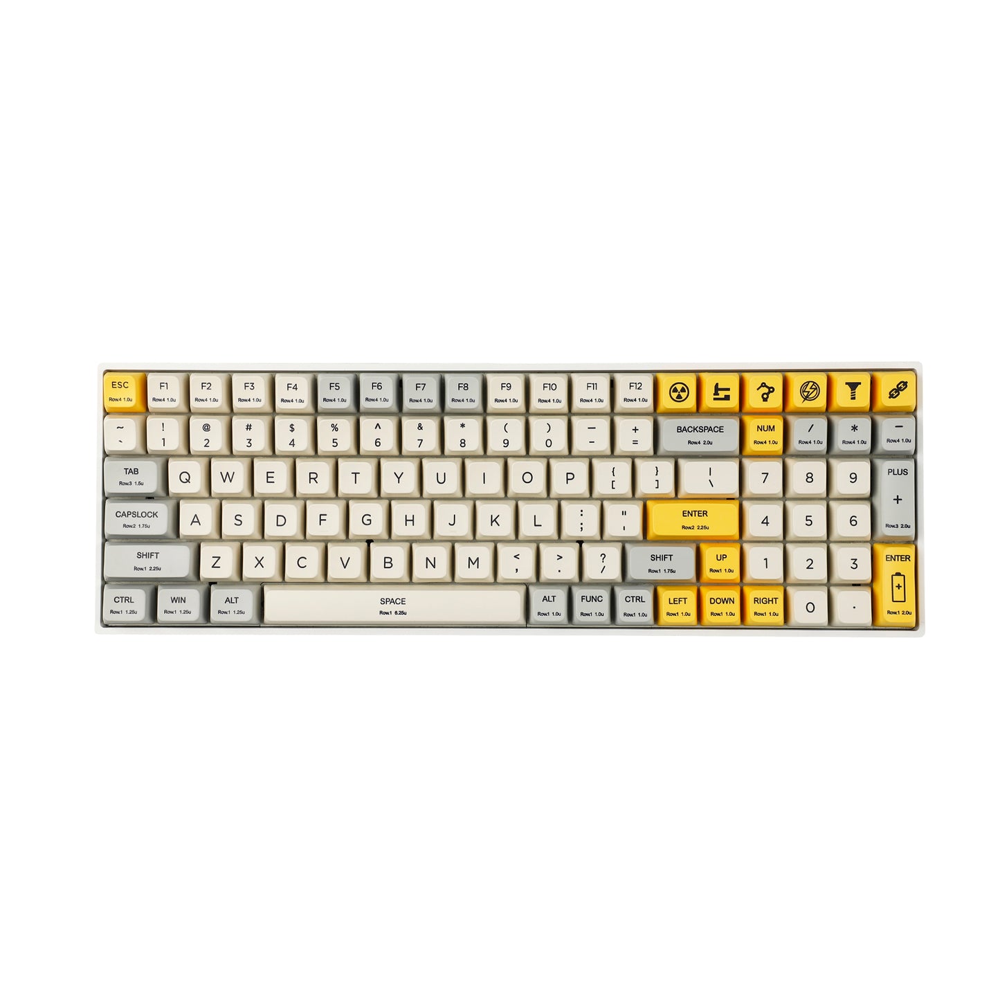 YMDK Industry Yellow 164 Keycaps(Dye Sub MDA Profile 1.55mmg)