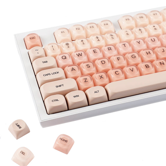 YMDK Liquid Foundation Keycaps 132 keys Frosted HOA Profile PBT PC UV Print for 61/68/84/87/98/104/108 Mechanical Keyboard